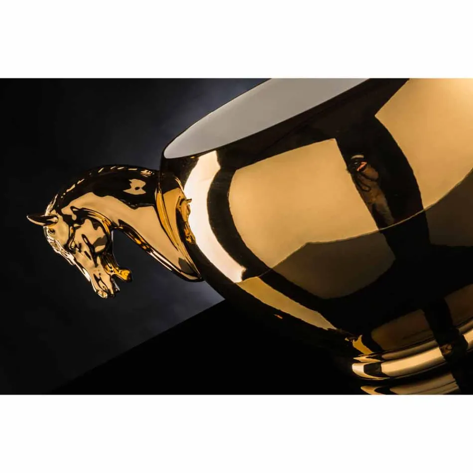 Vnitřní váza z bílé keramiky nebo 24k zlata ručně vyrobená v Itálii - Jacky Viadurini