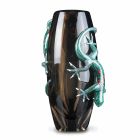 Vnitřní váza z barevného skla s ručně vyrobenými gekony v Itálii - Geco Viadurini