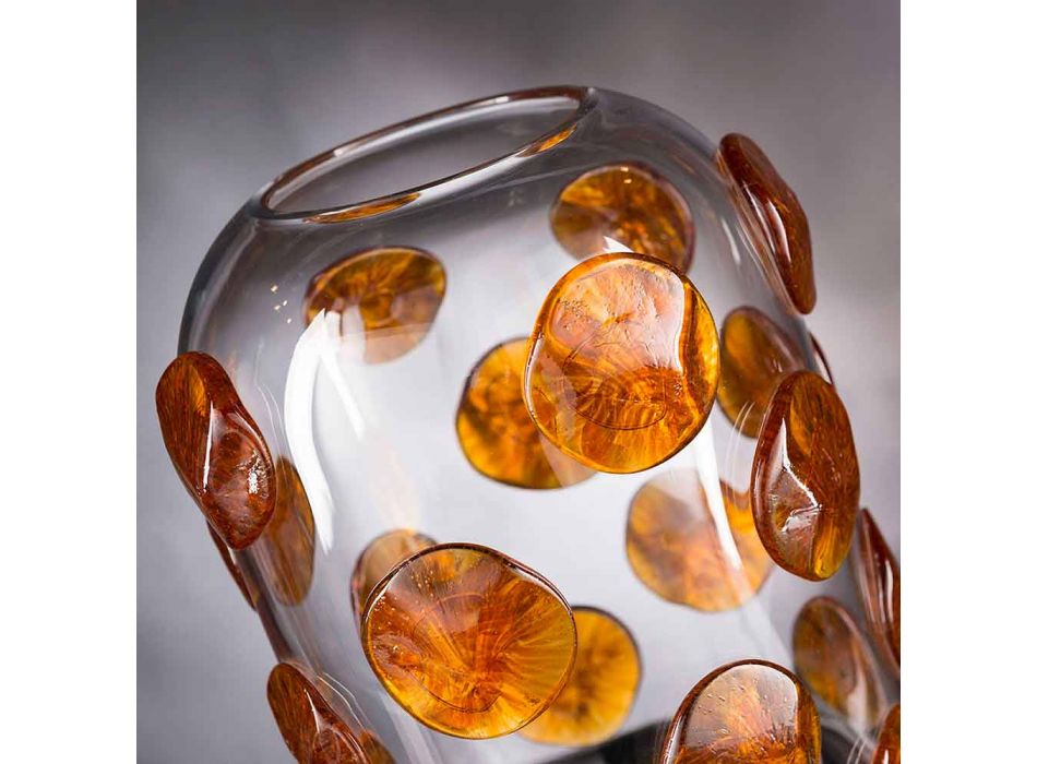 Vnitřní váza ze skla Murano s barevnými detaily Made in Italy - Mirtos Viadurini