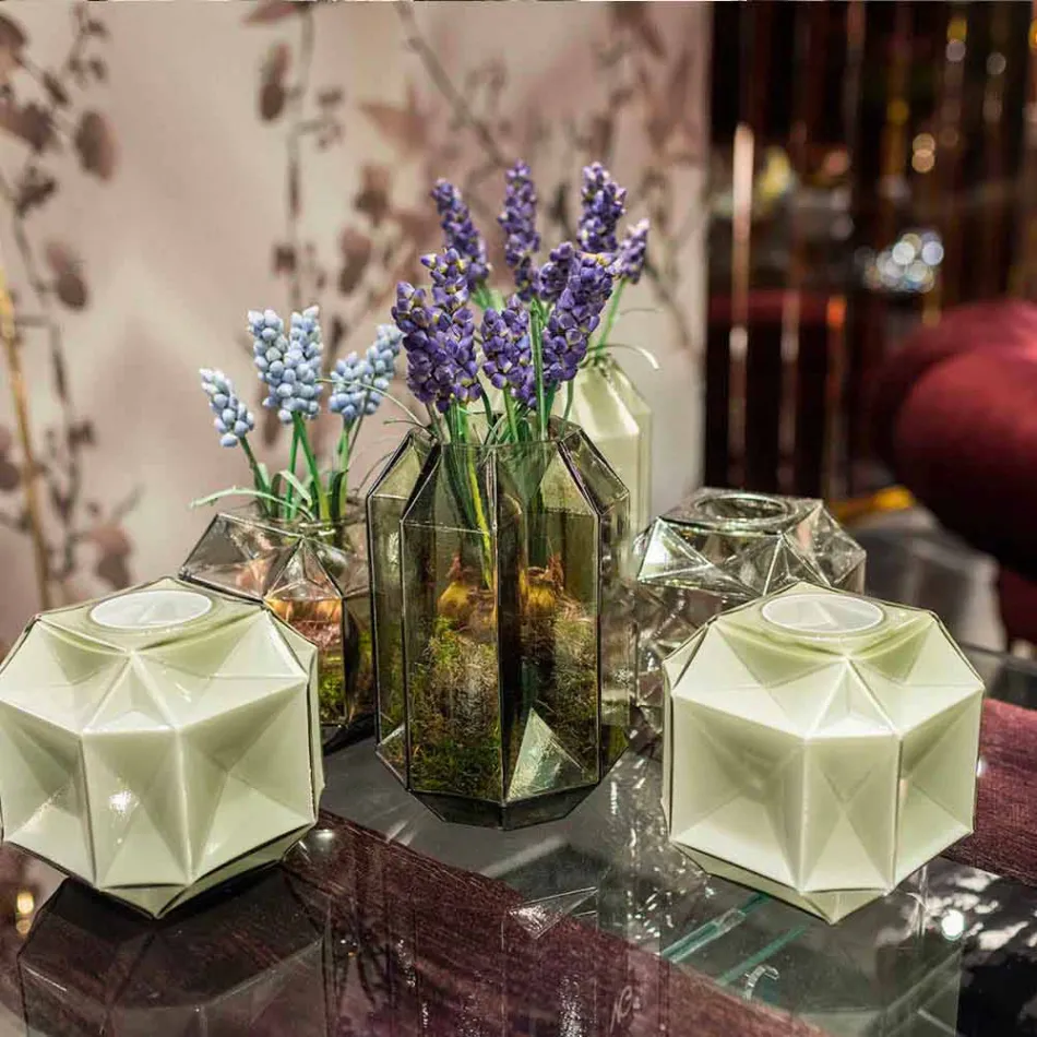 Vnitřní váza z leštěného skla Ručně vyráběná v Itálii - Flock Viadurini