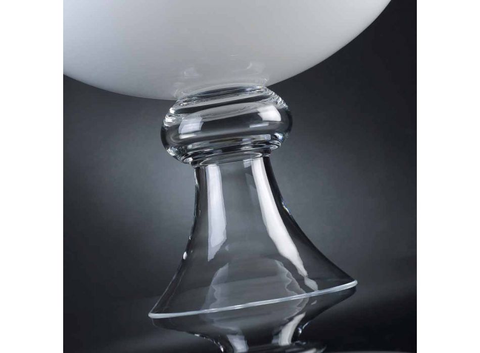 Moderní vnitřní váza z bílého a průhledného skla vyrobená v Itálii - Portos Viadurini