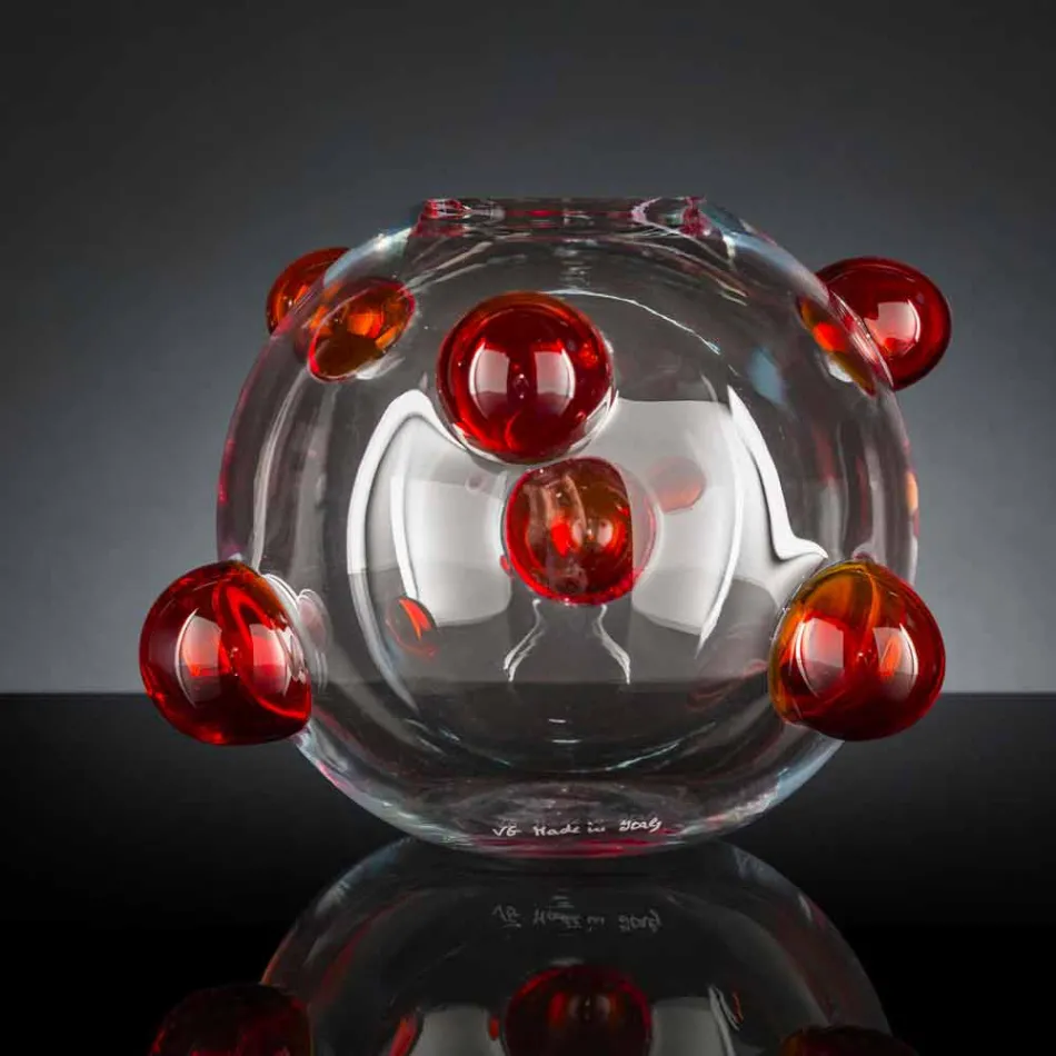 Kulatá vnitřní váza z foukaného skla Murano Made in Italy - Astore Viadurini