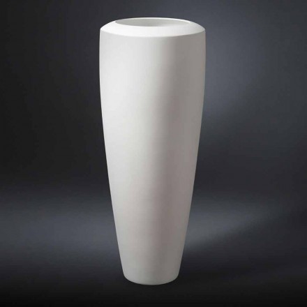 Vysoká dekorativní bílá keramická váza vyrobená v Itálii - Jacky Viadurini