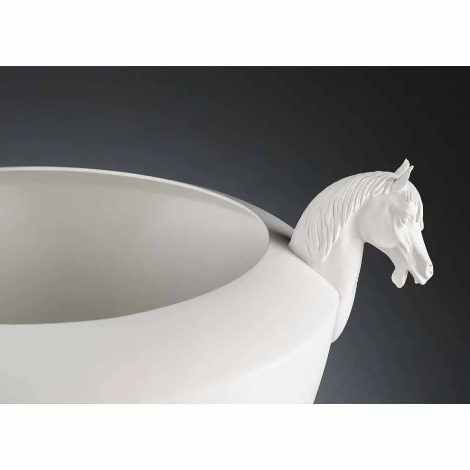 Ručně vyrobená dekorativní váza z bílého keramiky nebo 24k zlata vyrobená v Itálii - Jakcy Viadurini