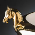 Ručně vyrobená dekorativní váza z bílého keramiky nebo 24k zlata vyrobená v Itálii - Jakcy Viadurini