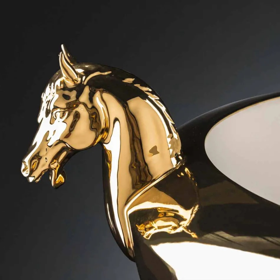 Ručně vyrobená dekorativní váza z bílého keramiky nebo 24k zlata vyrobená v Itálii - Jakcy Viadurini