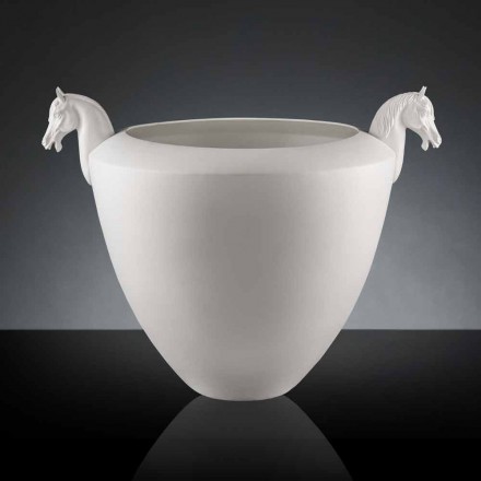 Ručně vyrobená dekorativní váza z bílého keramiky nebo 24k zlata vyrobená v Itálii - Jakcy Viadurini