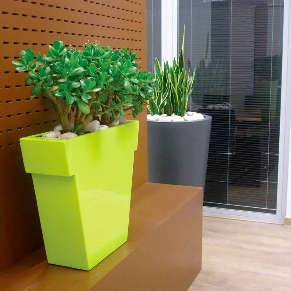 Barevná dekorativní váza Slide Moderní polyetylénová váza vyrobená v Itálii Viadurini