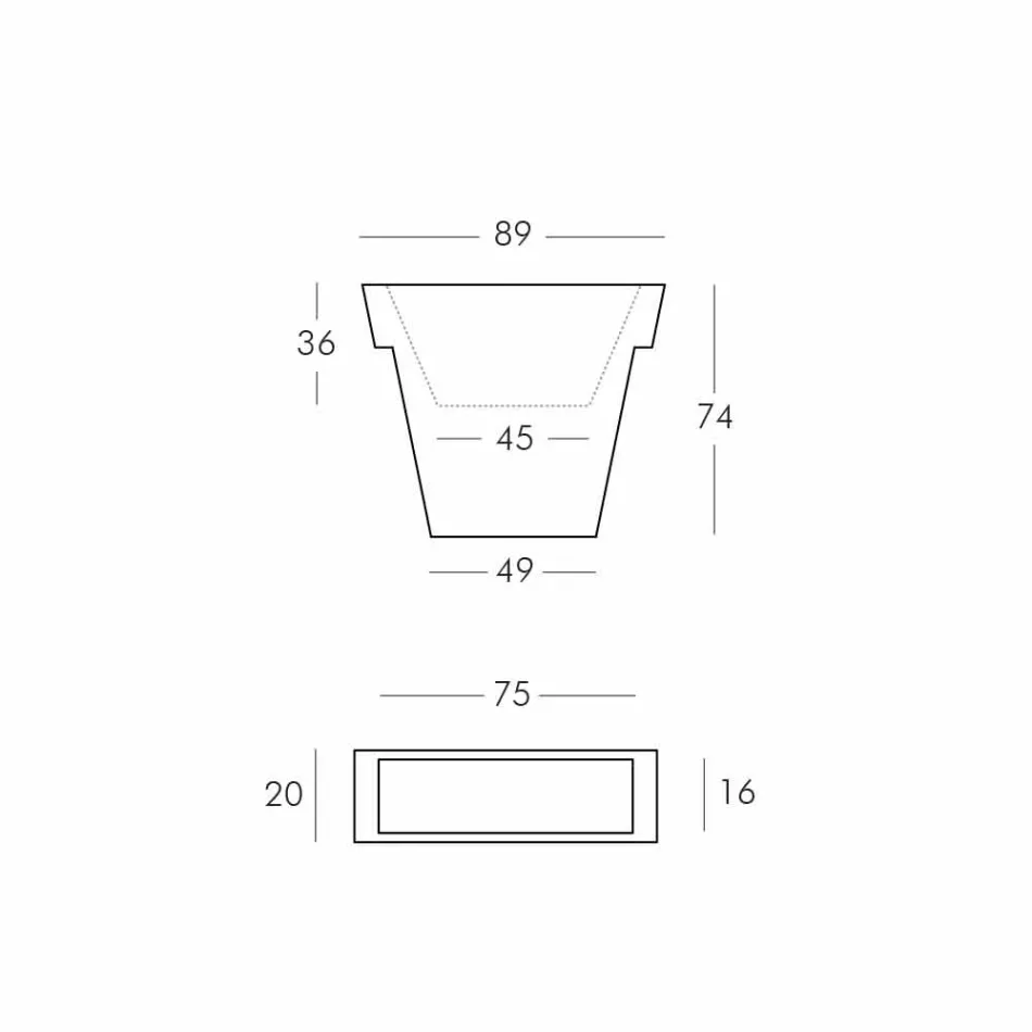 Barevná dekorativní váza Slide Moderní polyetylénová váza vyrobená v Itálii Viadurini