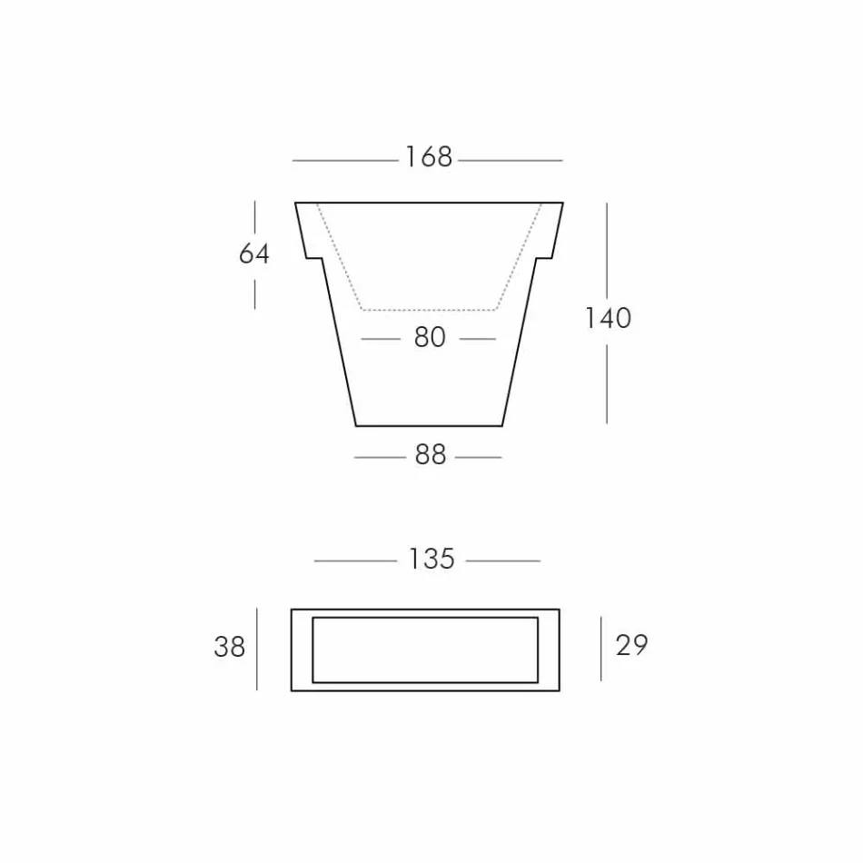 Barevná dekorativní váza Slide Moderní polyetylénová váza vyrobená v Itálii Viadurini