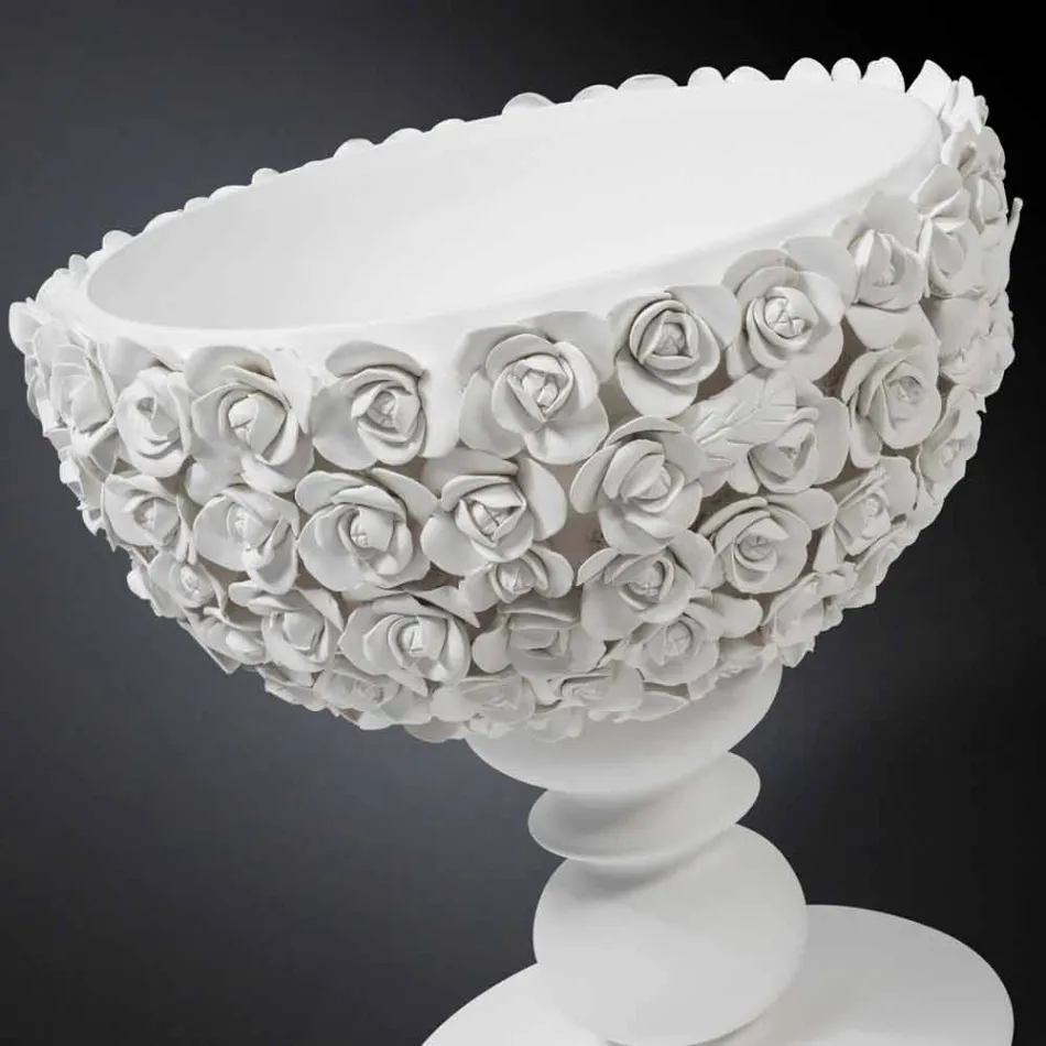 Vnitřní dekorativní váza z keramiky Biana s dekorací Made in Italy - Camogli Viadurini