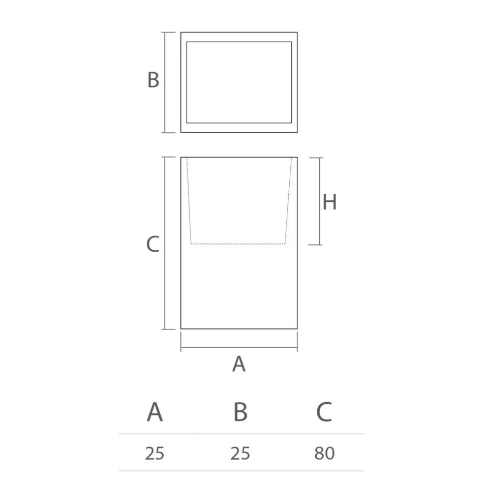 Vnitřní dekorativní váza z polyetylenu 2 velikosti Made in Italy - Lambo Viadurini
