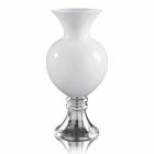 Vnitřní dekorativní váza z bílého a průhledného skla vyrobená v Itálii - Frodino Viadurini
