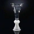 Vnitřní dekorativní skleněná váza s bílou základnou vyrobené v Itálii - Catia