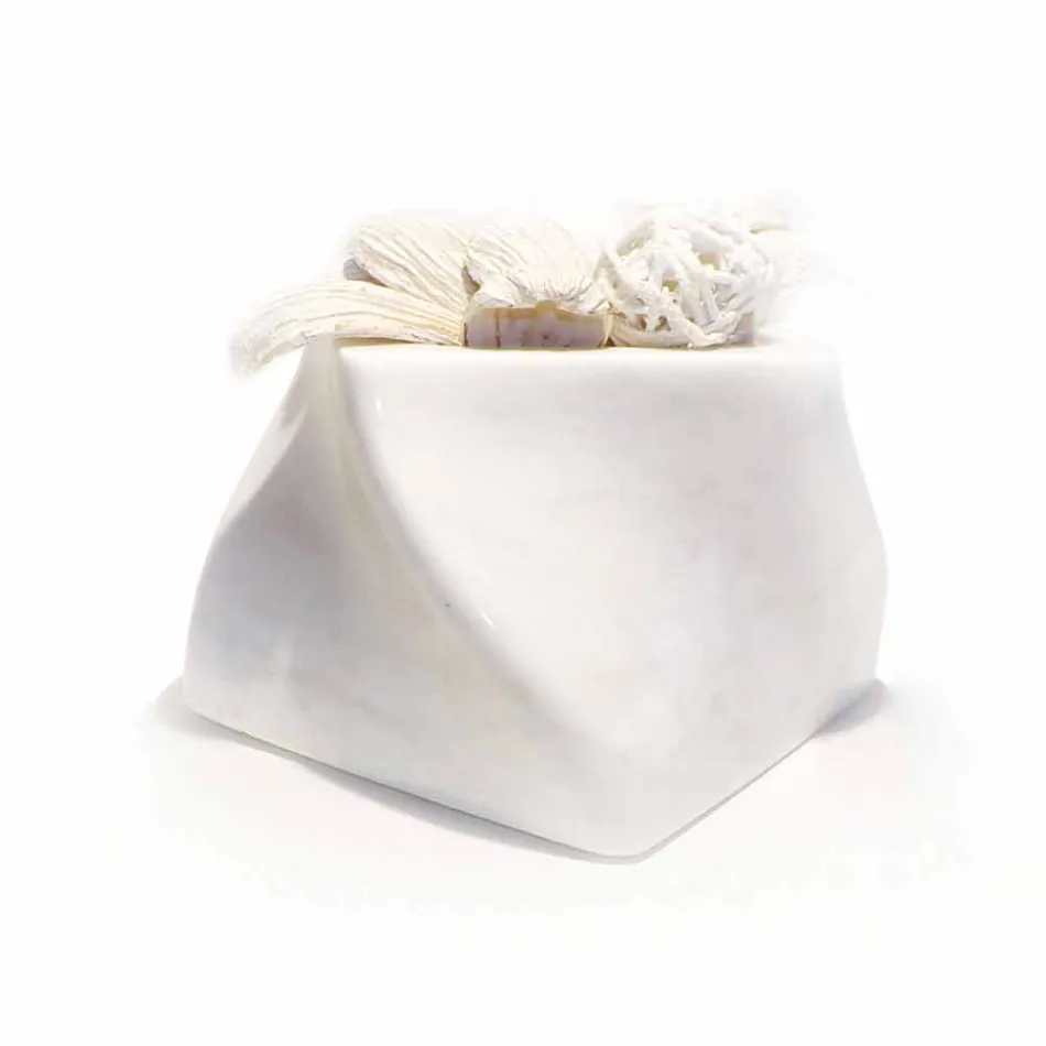 Dekorativní designová váza v Bardiglio nebo Carrara mramoru vyrobená v Itálii - Prisma Viadurini