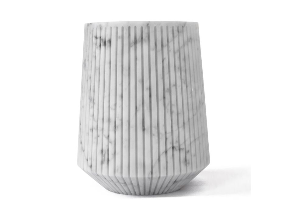Dekorativní váza v bílém Carrara Marble nebo Portoro Design s pruhy - Cairo Viadurini