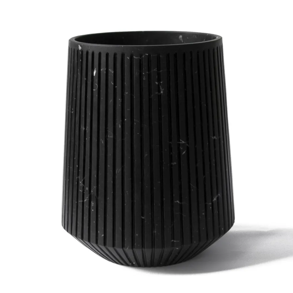 Dekorativní váza v bílém Carrara Marble nebo Portoro Design s pruhy - Cairo Viadurini