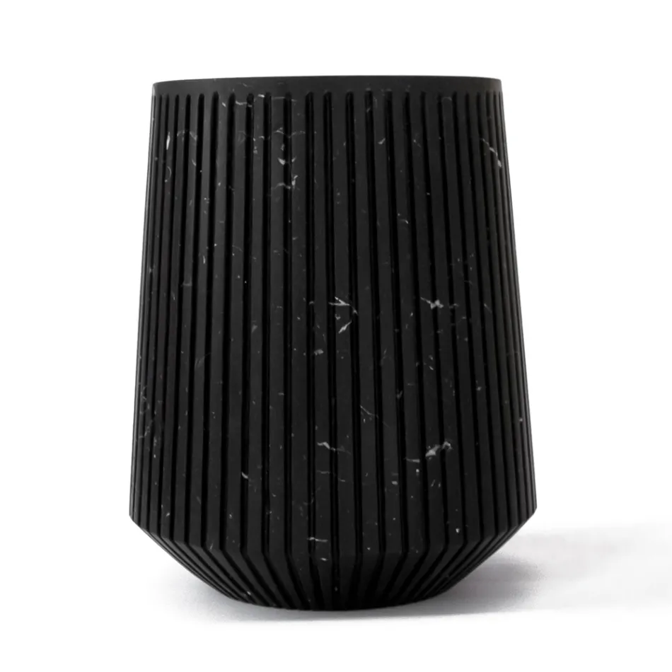 Dekorativní váza v bílém Carrara Marble nebo Portoro Design s pruhy - Cairo Viadurini