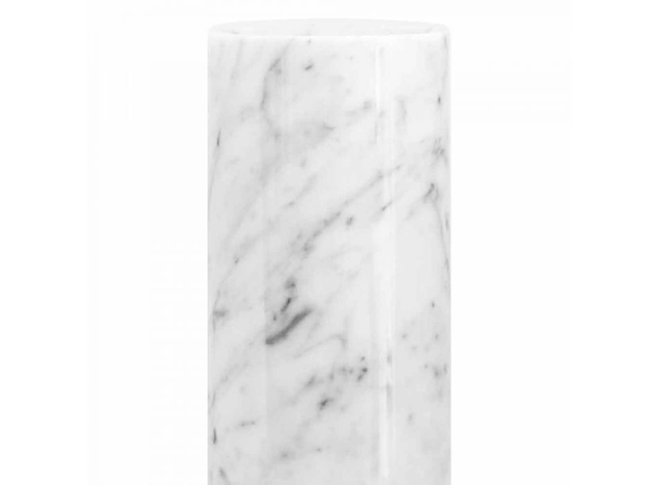 Bílá Carrara Marble Dekorativní Váza Vyrobeno v Itálii Design - Nevea Viadurini