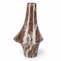 Dekorativní váza z červeného mramoru s bílými žilkami vyrobená v Itálii - originál