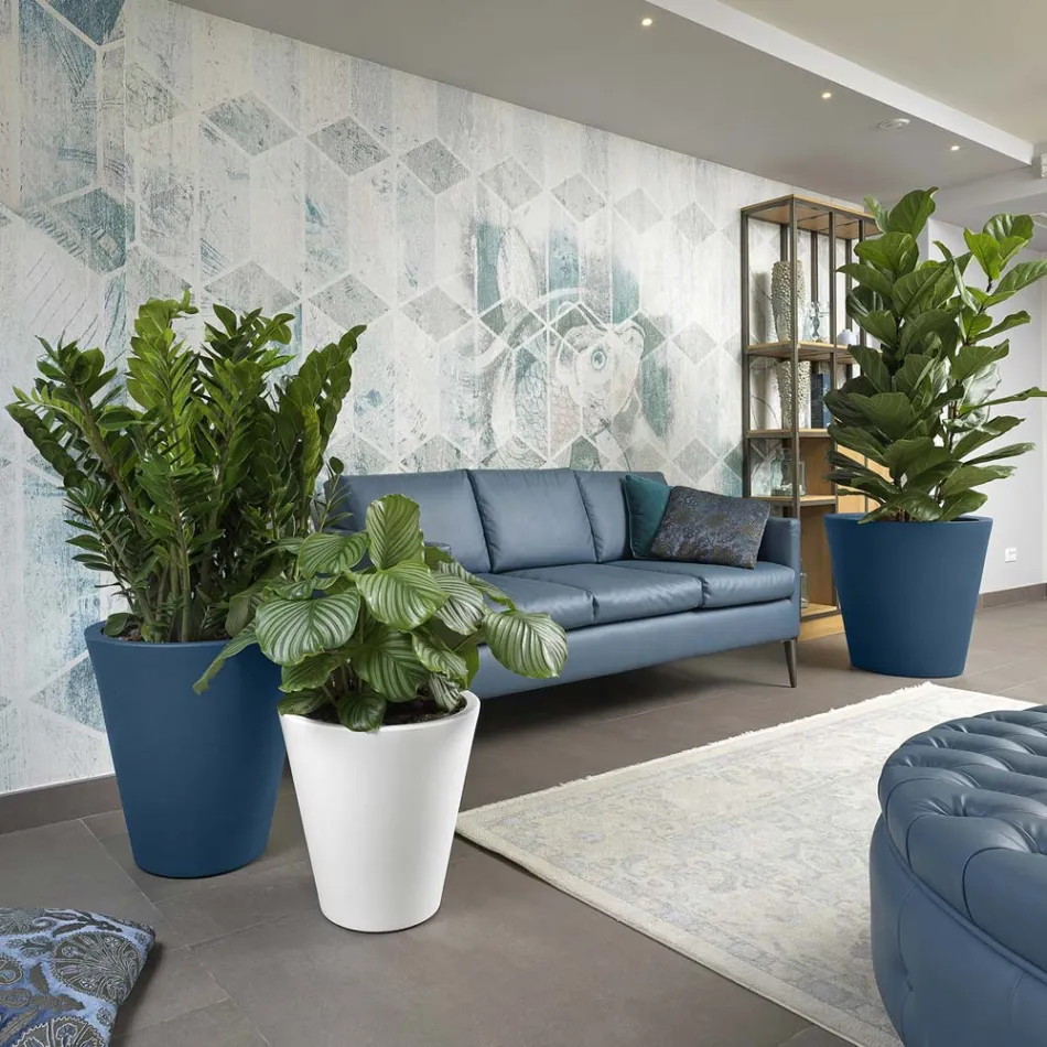 Kulatá barevná polyetylenová dekorativní váza Made in Italy - Mengo Viadurini