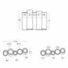Jasná dekorativní váza Slide Bamboo moderního designu vyrobeného v Itálii Viadurini