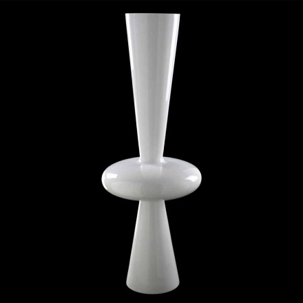 Moderní dekorativní váza v bílé keramické ručně vyrobené v Itálii - Tulipo Viadurini