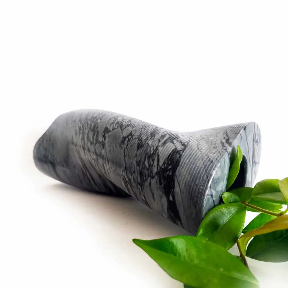 Moderní dekorativní váza v mramoru Bardiglio Fiorito vyrobená v Itálii - Dido Viadurini