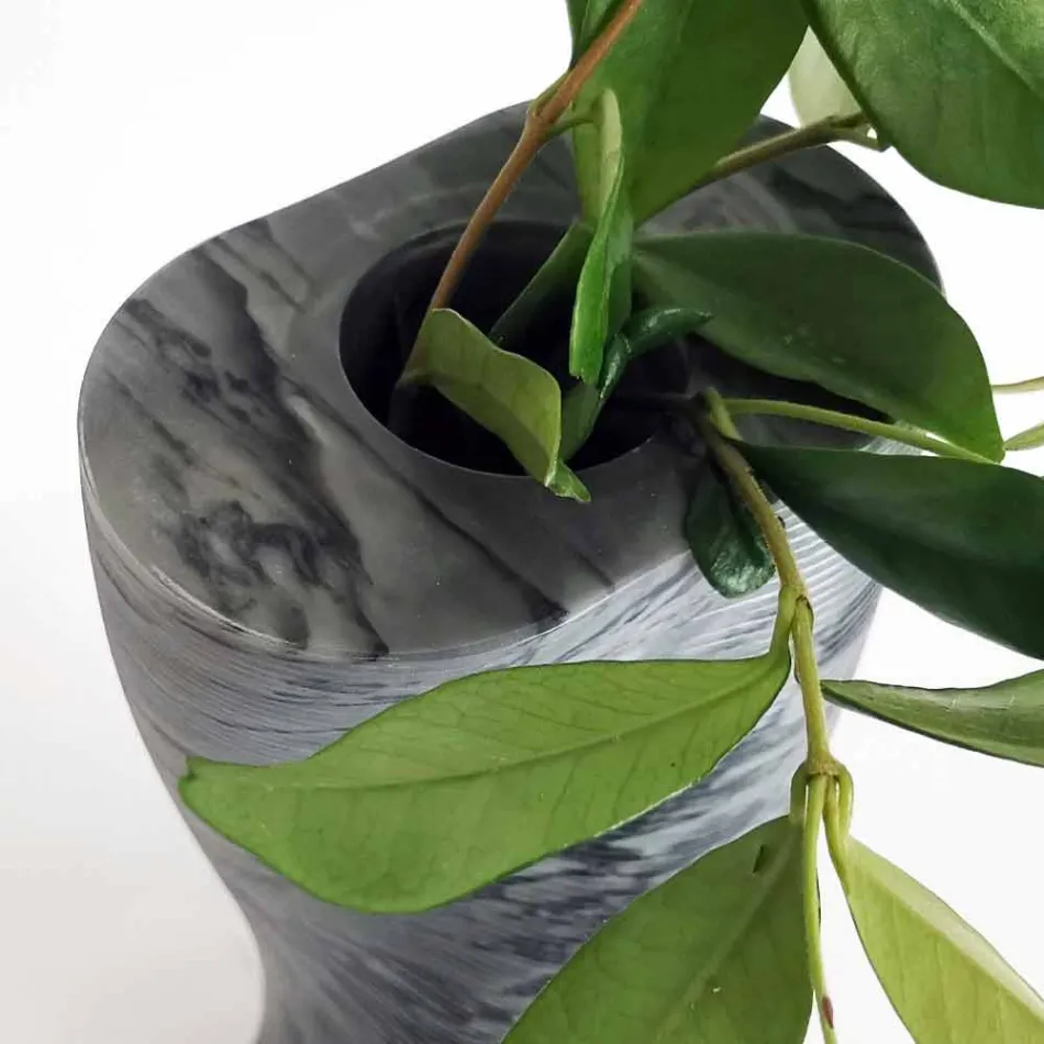 Moderní dekorativní váza v mramoru Bardiglio Fiorito vyrobená v Itálii - Dido Viadurini