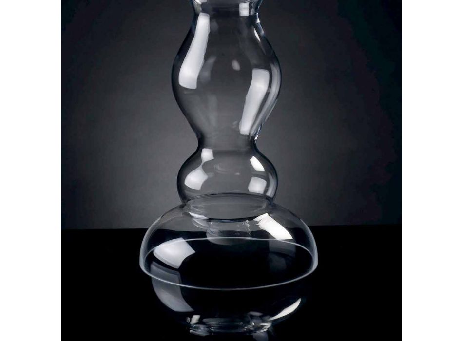 Moderní dekorativní váza z bílého a průhledného skla vyrobená v Itálii - Vulcano Viadurini