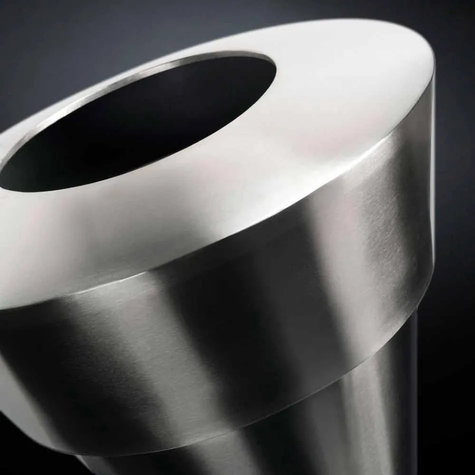 Vnitřní dekorativní váza ze saténové oceli vyrobená v Itálii - Gardeno Viadurini