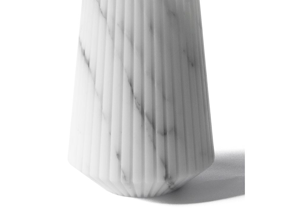 Váza z bílého carrarského mramoru nebo černého Portoro pruhovaného designu - Káhira Viadurini