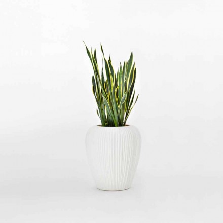 Vnitřní nebo venkovní dekorační váza z polyethylenu 2 kusy - kůže od Myyour Viadurini