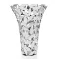 Elegantní luxusní váza ve skleněných a stříbrných kovových geometrických dekoracích - Torresi
