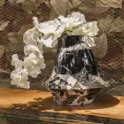 Elegantní vnitřní váza v bílém a černém mramoru vyrobená v Itálii - originál Viadurini