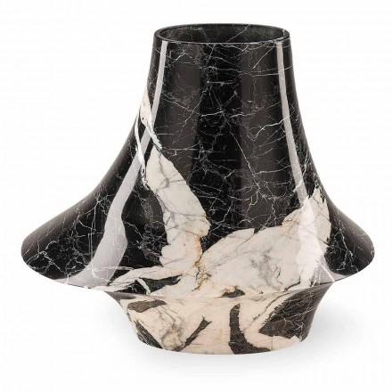 Elegantní vnitřní váza v bílém a černém mramoru vyrobená v Itálii - originál Viadurini