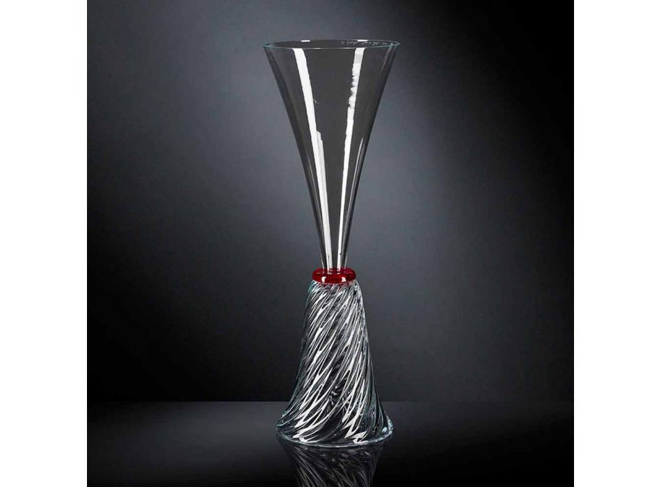Elegantní vnitřní váza z foukaného skla Murano Made in Italy - Inverso Viadurini