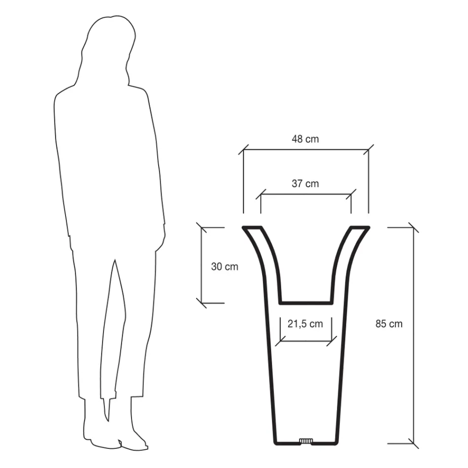 Kulatý zahradní květináč z polyetylenu Made in Italy - Tremont Viadurini