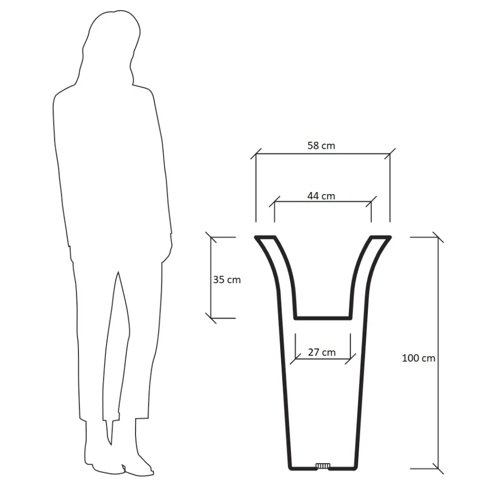 Kulatý zahradní květináč z polyetylenu Made in Italy - Tremont Viadurini