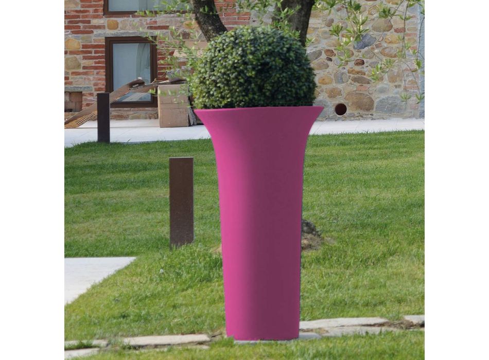 Kulatý zahradní květináč z polyetylenu Made in Italy - Tremont Viadurini
