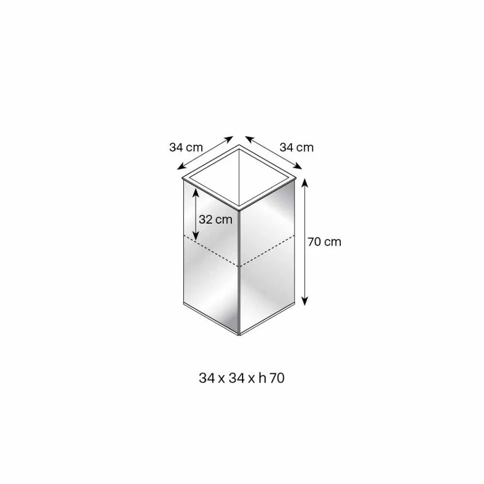 Volně stojící geometrická zrcadlová váza a struktura ze dřeva a oceli - Ghenna Viadurini
