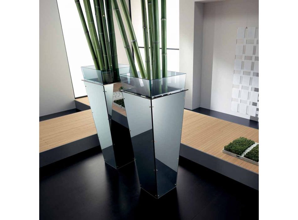 Volně stojící váza ve skle a výměnné panely 3 rozměry - Ghenna Viadurini