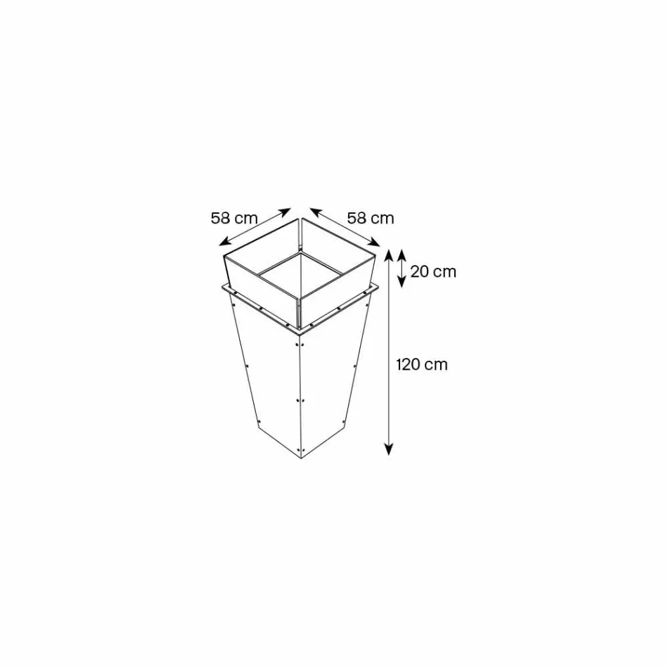 Volně stojící váza ve skle a výměnné panely 3 rozměry - Ghenna Viadurini