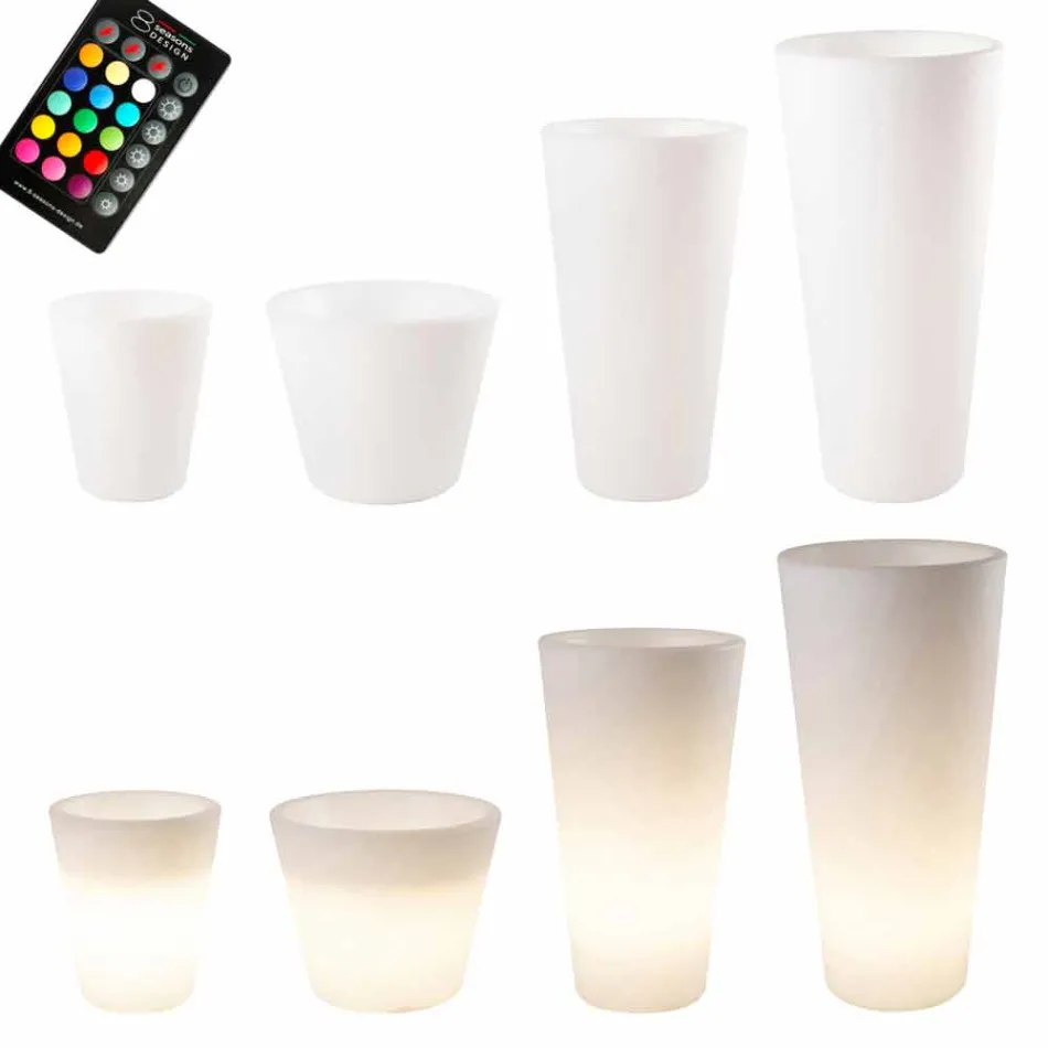 Vícebarevný nebo solární LED osvětlený hrnec pro zahradu nebo obývací pokoj - Vasostar Viadurini