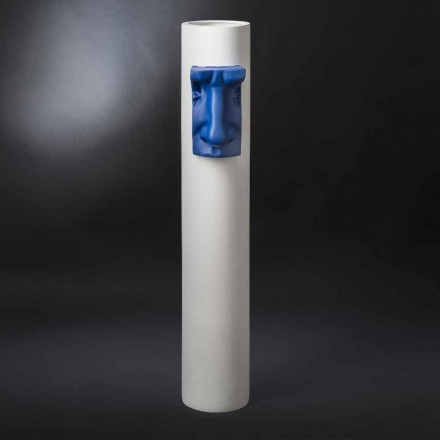 Bílá keramická váza s barevnou vložkou ručně vyráběnou v Itálii - Monte Viadurini