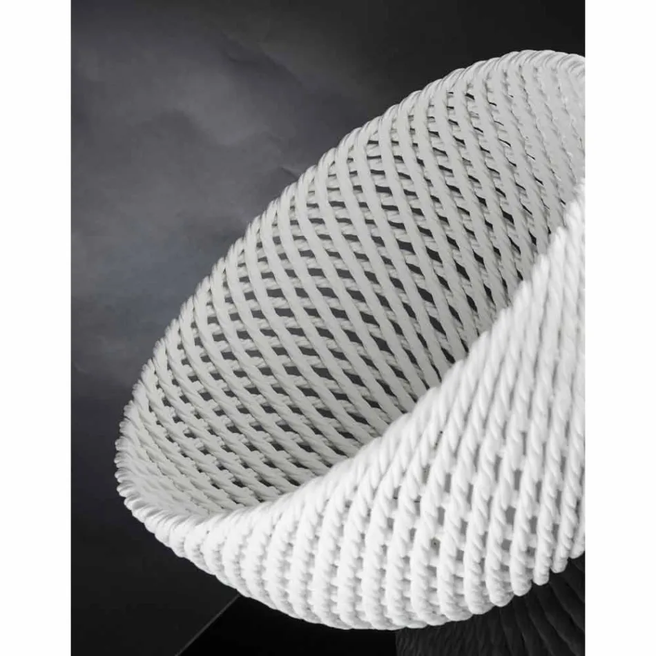 Ručně vyrobená keramická váza s tkaným útkem vyrobená v Itálii - Napoleon Viadurini