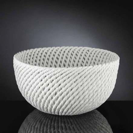 Ručně vyrobená keramická váza s tkaným útkem vyrobená v Itálii - Napoleon Viadurini