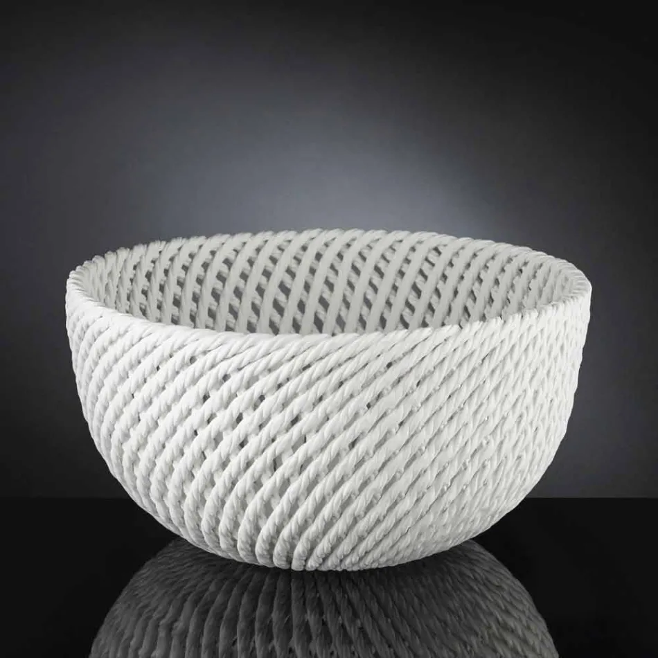 Ručně vyrobená keramická váza s tkaným útkem vyrobená v Itálii - Napoleon Viadurini