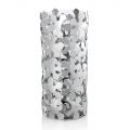 Váza ve stříbrném kovu a skle Elegantní válcový design s květinami - Megghy