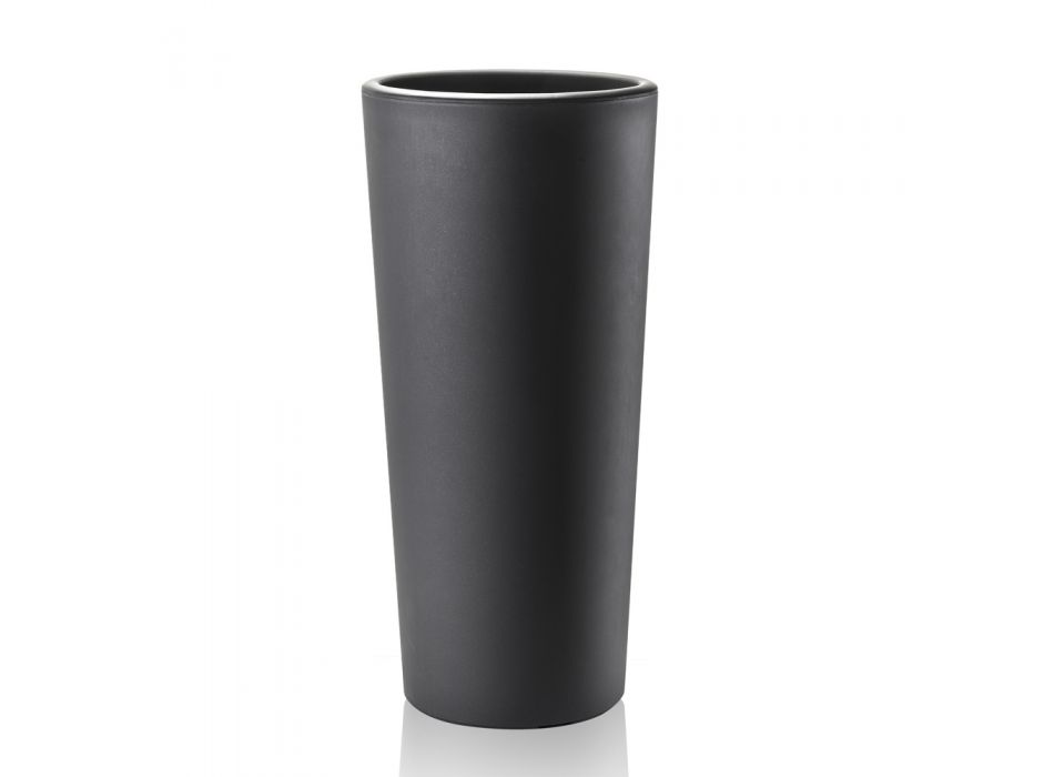 Váza z bílého nebo antracitového polyetylenového zvonového tvaru 2 kusy - Milek Viadurini